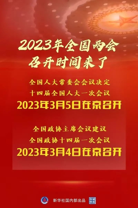 2023年全国两会召开时间，来了！